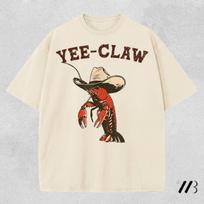 Comfort Colors Lobster Cowboy Shirt Yee Claw Tee Funny Lobster Western Beach Tomato Girl Summer Shirt M beige