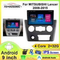 Car Radio Carplay For MITSUBISHI Lancer 2008-2015  Navigation GPS Android Auto Multimedia Player Stereo Unit WiFi BT No 2din 4G 4 core 2GB+32GB CP gray