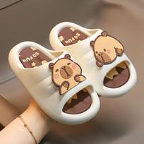 Žavingi Kapibarų Unisex Vaikų Neslystantys Namų Šlepetės, Vasarinės Minkštos Storo Paduko 26/27 (Inner Length 15cm, Fits Foot Length 15cm) beige