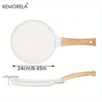 20/24/28cm Non-Stick Pancake Pan Ceramic Coated Frying Pan Tortilla Pan for Pancake Omelette Steak With Handle Stovetops General white
