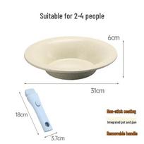 Detachable Handle Ceramic Non-Stick Frying Pan, Stackable, Induction-Compatible Cookware 31cm diameter, 6cm height beveik baltos spalvos