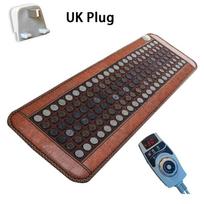 Professional Natural Jade Tourmaline Thermal Heating Pad Electric Spa Cushion With Temperature Controller For Home Rest Routines UK Plug black