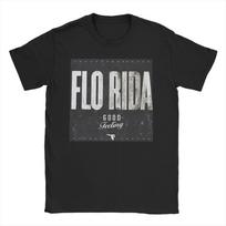Flo Rida TShirt for Unisex Women Vintage Pure Cotton Tees Round Neck Short Sleeve T Shirt Printed Clothes 4XL black