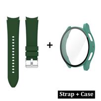 Dėklas+Apyrankė Samsung Galaxy Watch 4/5/6 40mm 44mm Silikoninė apyrankė Ekrano apsauginis dangtelis Samsung Watch 4 40mm 44mm Dirželis Galaxy Watch 5 44mm black