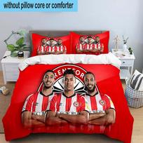 Brentford Football Club Crest 3PCS Bedding set,Ideal for1pc Duvet Cover And 2pcs Pillowcases Perfect for Christmas gift,Ideal for Bedroom, Dormitory 135cmx200cm