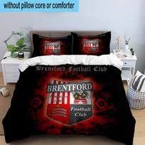 Brentford Football Club Crest 3PCS Bedding set,Ideal for1pc Duvet Cover And 2pcs Pillowcases Perfect for Christmas gift,Ideal for Bedroom, Dormitory 135cmx200cm gray