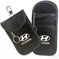 Car Key Case Signal Blocker Bag RFID Shielding Pocket For Hyundai i10 i20 Tucson Accent Elantra Santa fe Sonata Auto Accessories XX42 black