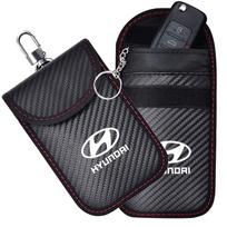 Car Key Case Signal Blocker Bag RFID Shielding Pocket For Hyundai i10 i20 Tucson Accent Elantra Santa fe Sonata Auto Accessories XX42 gray