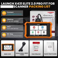 LAUNCH X431 Elite 2.0 Car Full System Diagnostic Tools for Chrysler/Dodge/Jeep ECU Coding OBD2 Scanner Lifetime Free Lifetime Free Update