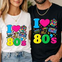 I Love The 80s, Vintage 1980's T-Shirt Unisex Shirt Retro T Shirt Top Gift Mens XL pink