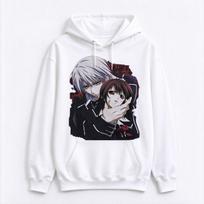Anime Vampire Knight Zero & Yuki Character Graphic Print Hoodie Unisex Harajuku Streetwear Oversized Pullover Sweatshirt Tops Soft Fabric XXXL white