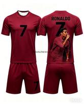 New Hot Selling Fashion Summer AI Ronaldo Adult Football Short Sleeved T-shirt+shorts Children's Adult Parent-child Outfit Set 130