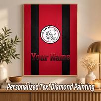 Ajax Amsterdam Custom Name Text 5D Diamond Painting Kit DIY Full Drill Diamond Art Decoration 30cmx30cm