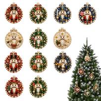 Diamond Painting Christmas Ornaments Kit 12Pcs Round Acrylic DIY Xmas Tree Hanging Holiday Decor Set