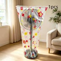 Fan Dust Cover Stand Fan Cover Pedestal Fan Protector Floral Elastic Bottom Full Cover Half Cover Home Storage Protective Cover 1pc A