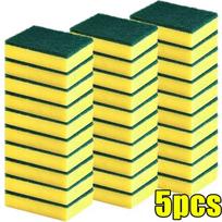50/2Pcs Kitchen Dishwashing Soft Sponge Absorbent Clean Rub Pot Rust Scouring Pad Removing Kits Household Cleaning Brush Sponge
