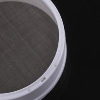 Baltas plastikinis smulkaus tinklelio sietelis miltams, koštuvas, sijotuvas, sietas, virtuvės įrankis one size gray