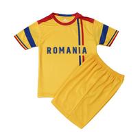 Yingruida Hot Selling Romania Children's Soccer Kits Yellow Club National Soccer Football Jersey Sets for Boys Girls 4Y to 16Y 110 auksas