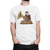 Retro Gramophone DJ T-Shirt, Men's Women's Sizes (wtb-027) 3XL white