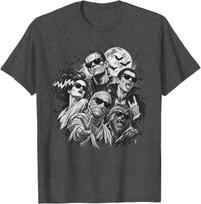 Funny Vintage 90s Halloween Frankenstein Monsters Selfie T-Shirt M black