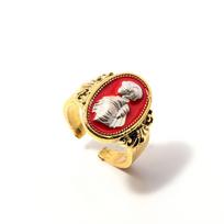 Game Dark Souls Ring Black Red Sapphire Vintage Style Ring Adjustable Metal Rings For Women Men Cosplay Jewelry Accessories Gift beige