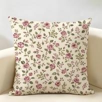 Vintage Dusty Pink Rose Bouquet Cushion Cover Durable Hypoallergenic Organic Linen Short Pillow Cover Washable 30x30cm
