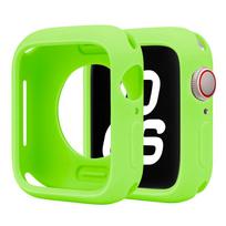 Soft Silicone Case for Apple Watch 11-10 46mm 42/40/44/41/45mm Bumper protector Cover iwatch Series 9 8 7 6 5 4 SE 3 Accessories 7 06 fluorescent green Seri