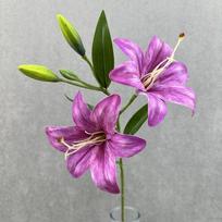 3D Printing Fake Lily Bouquet 2 Heads Wedding Bridal Bouquet  Living Room Decor 2 Heads Purple 2 pink