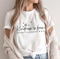 Kindness is Free T-Shirt, Minimalist Inspirational Tee 4XL gray