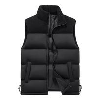 Men Women Spliced Color Block Thick Stand Collar Vest Casual Outerwear 5XL juoda