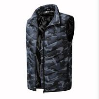 Couple Heated Vest Graphene Intelligent Constant Temperature Winter Stand Collar 3XL kamufliažas