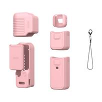 BRDRC Silicone Cover for DJI Pocket 4 Protective Case Lens Protector Scratch-Resistant Sleeve Cover rožinė