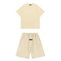 ESSENTIALS Mens Cotton T-Shirt Shorts Set Loose Fit Streetwear Casual Outfit XL geltona