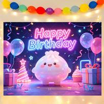 Cartoon steamed bun themed birthday party decoration, dumpling stress-relief backdrop, accessory394 47.2x31.5inch/120*80cm white