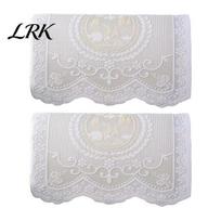 Decorative Dust Proof Slipcover White Lace Armrest Chair Cover, Retro Couch Arm Embroidered Elegant Embroidery Furniture Protector for Back 2pcs B