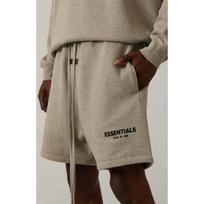 Essentials Style Shorts Mens Casual Streetwear Loose Fit Cotton Blend 5-Pocket L gray