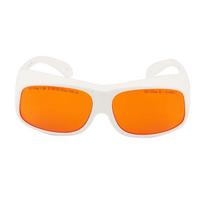 Lampworking glass, safety glasses, fire viewing glasses, sodium light, yellow light, orange light, neodymium, praseodymium, sodium light, White Frame/Orange slices