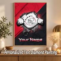 Ajax Amsterdam Custom Name Text 5D Diamond Painting Kit DIY Full Drill Diamond Art Decoration 30cmx40cm