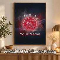 Ajax Amsterdam Custom Name Text 5D Diamond Painting Kit DIY Full Drill Diamond Art Decoration 30cmx40cm