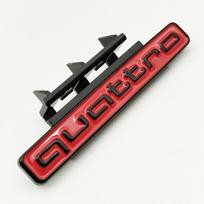 G295mm 3D ABS Car Front Grill Emblem Badge For qq1 Q5 A4 B8 B6 B9 B7 A3 A6 C6 A5 Q7 A1 Q3 A7 A8 Quattro Logo Auto Accessories raudona juoda spalva