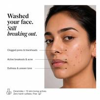Bare & Bear Oil and Acne Clean Balance Face Cleanser with Azelaic Acid and Salicylic Acid for Oily and Acne-Prone Skin, 100 ml balta