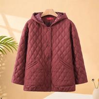 Yuzhaolin Women's Quilted Hooded Cotton Jacket for Seniors 2XL brown