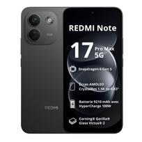 Redmi Note 17 Pro Max 5G išmanusis telefonas – 6,83 colio, Snapdragon 6 Gen 5,9210 mAh, 100 W, 120 Hz AMOLED 8RAM+256GO juoda