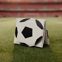 RFID Blocking PU Leather Wallet Men Basketball Print 2-Fold Card Holder Daily Use Football