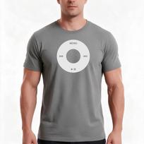Ipod Click Wheel Tshirt Summer Casual Cotton Tee Oversized Streetwear Tops Vintage Graphic Print Loose Fit Short Sleeve L gray