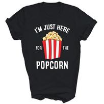 I Am Just Here For The Popcorn Cinema Unisex Shirt Gift M red