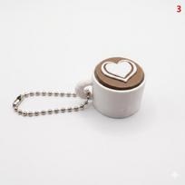 Mini Simulation Latte Coffee Cup Keychains Decompression Press Design Perfect For Coffee Lovers Bag Pendant Key Decor Gifts gray