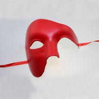 Masquerade Cosplay kaukė Prom vakarėlio reikmenys Vakarėlio Cosplay rekvizitai Pusiau veido kaukės Helovino kaukės raudona