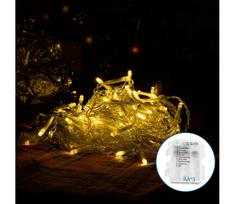 Aigostar-LED Lauko Kalėdinė girlianda 200xLED/8 funkcijos 3xAA 6x1,5m IP44 šilta balta