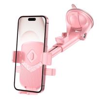 YWOR Car Suction Cup Phone Mount, Universal Phone Holders for Your Car Windshield/Dashboard/Window, Cell Phone Holder Car with S rožinė